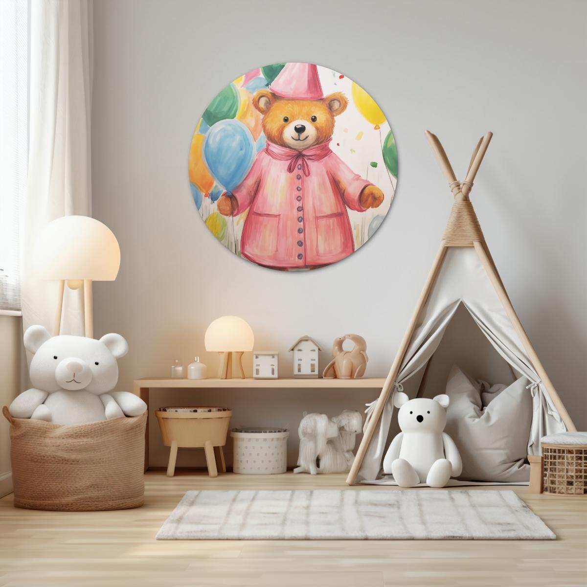 Happy Party Bear Wall Circle 