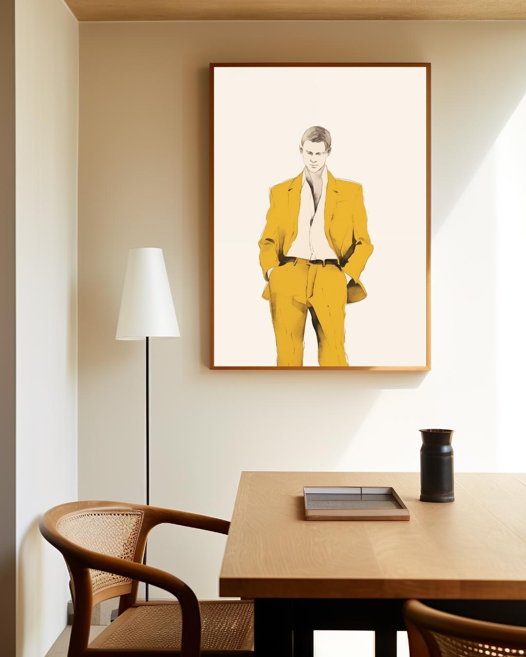 Stylish man in yellow outfit Poster