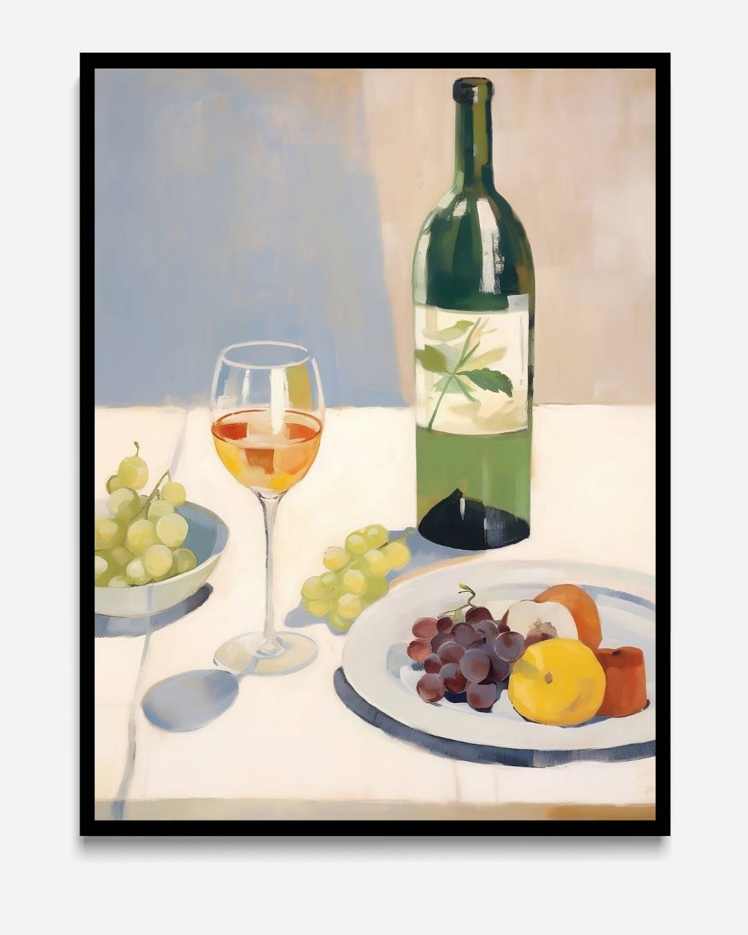 Glas wijn en fruit