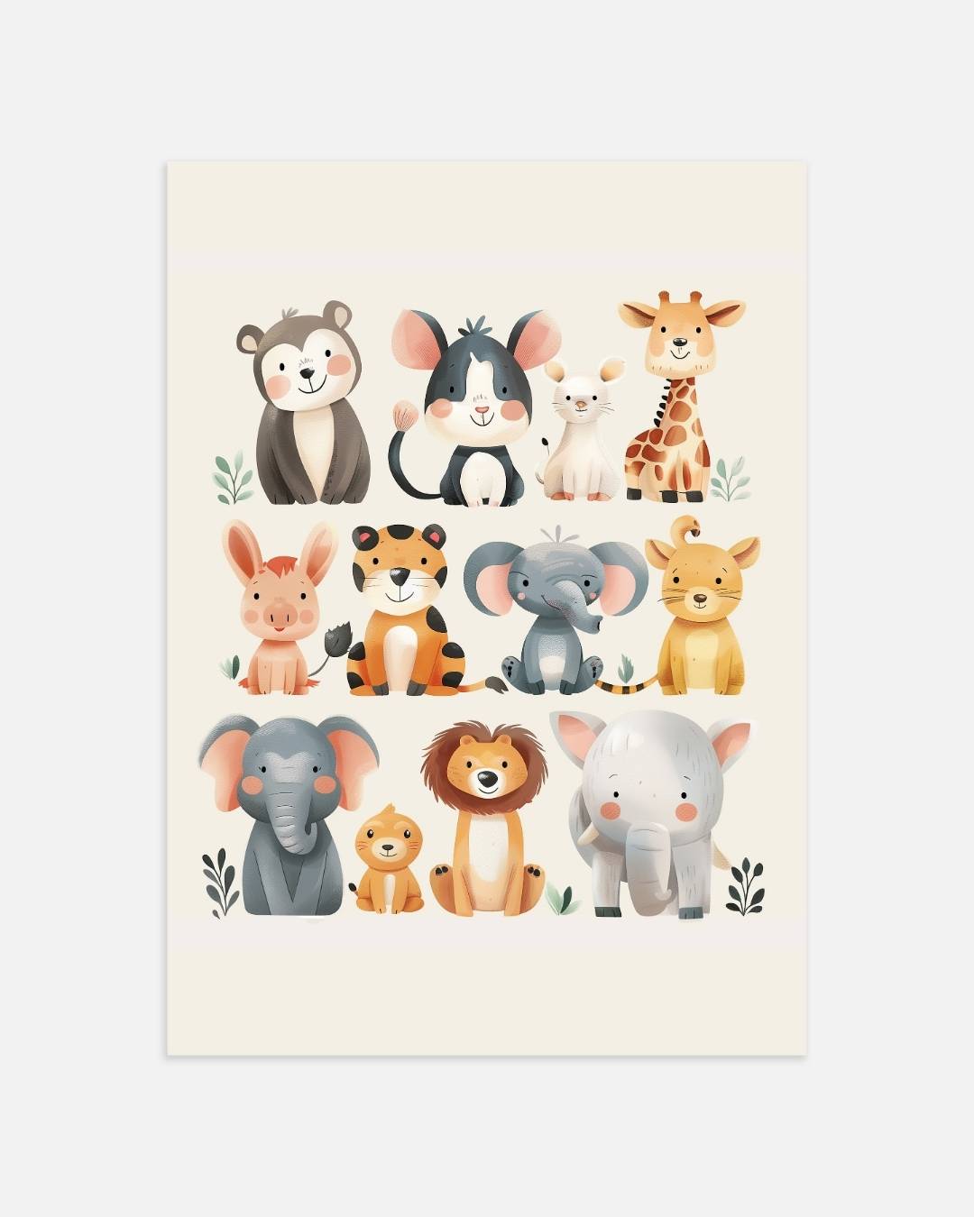 Schattige jungle dieren Poster