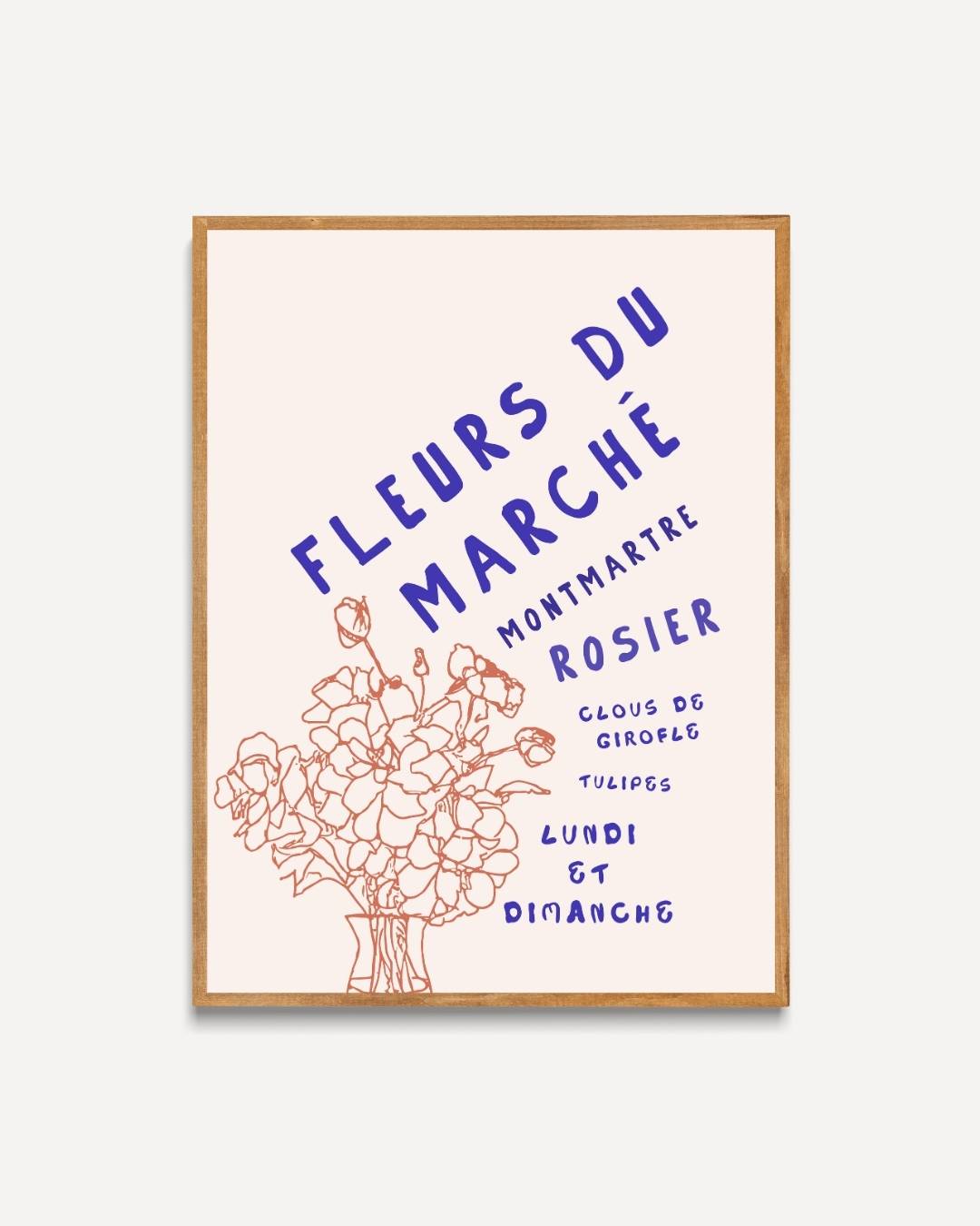 Fleurs du marché Montmartre Poster