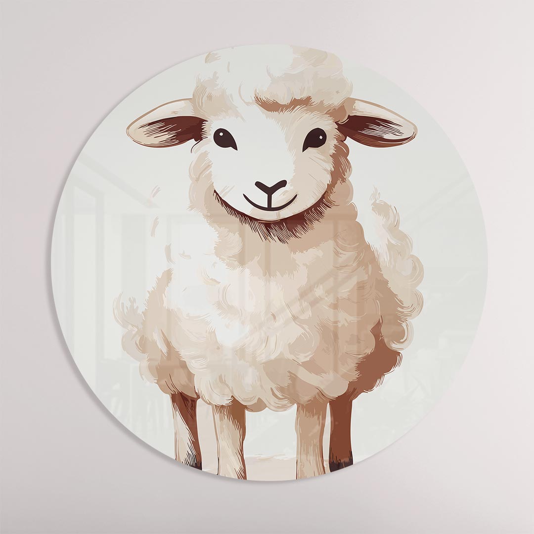 Schattige Schaap Muurcirkel-WallArtistic