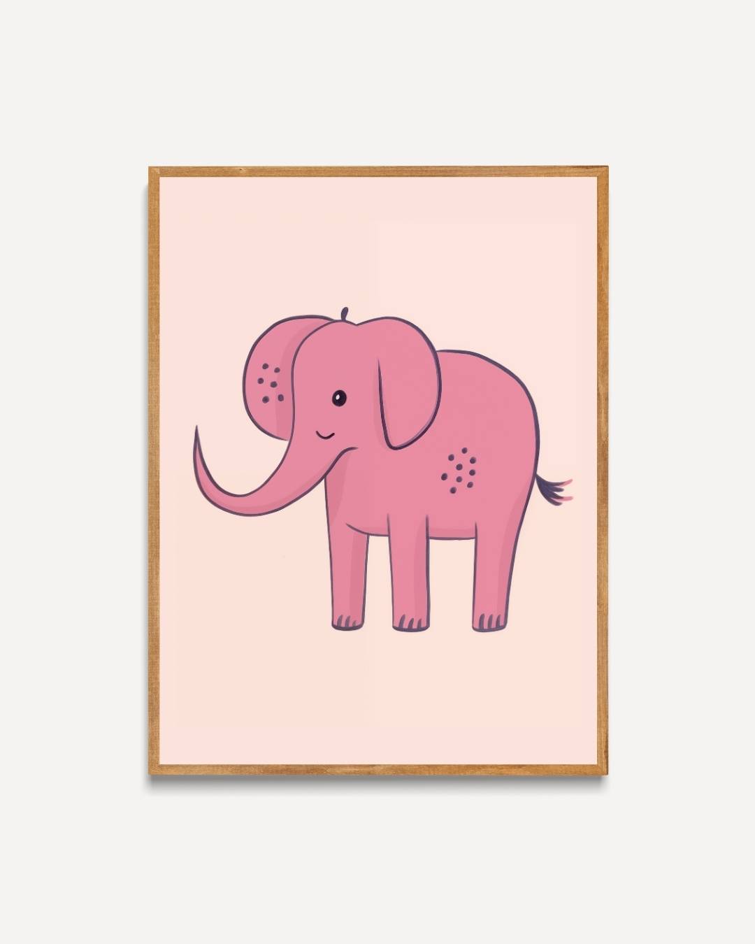 Schattige roze olifant illustratie Poster