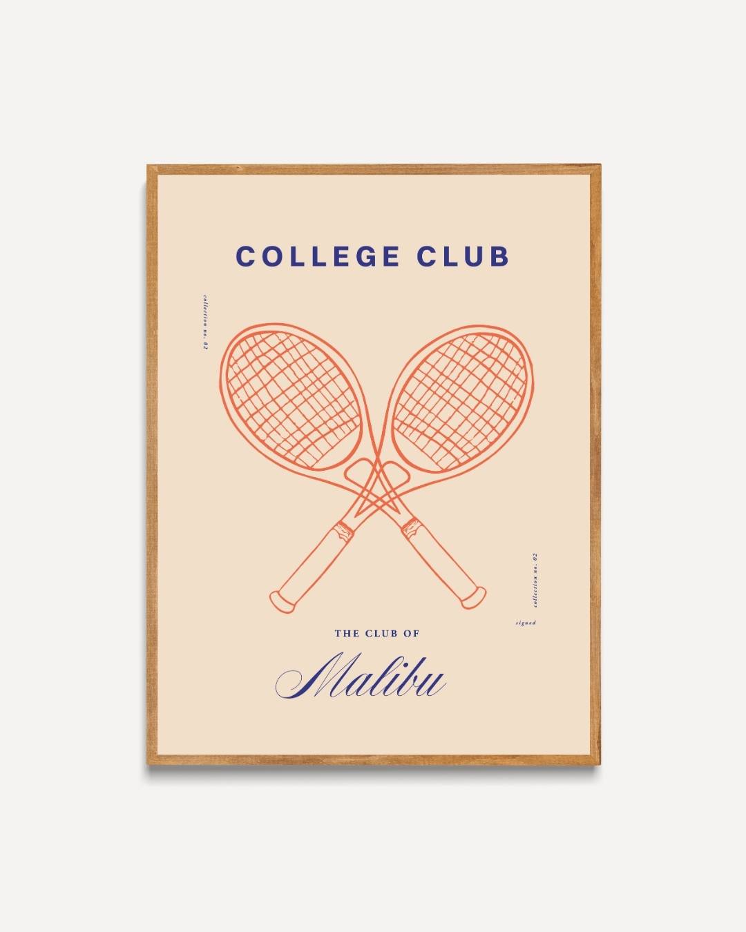 College Club gekruiste tennisrackets Poster