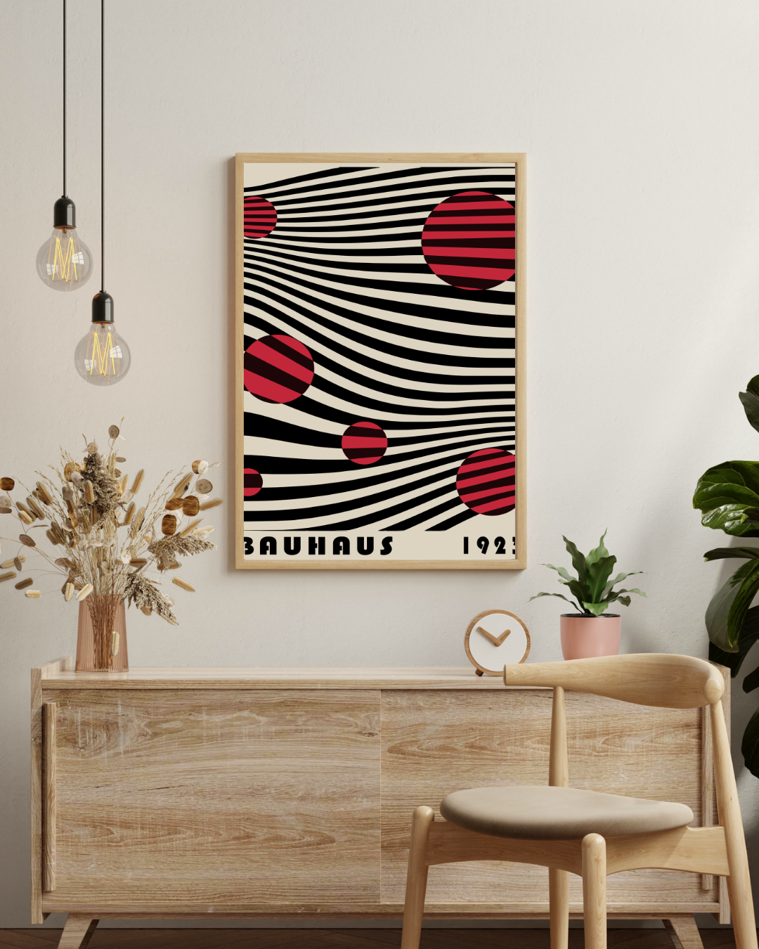 Bauhaus-Plakat mit rotem Punktzebra