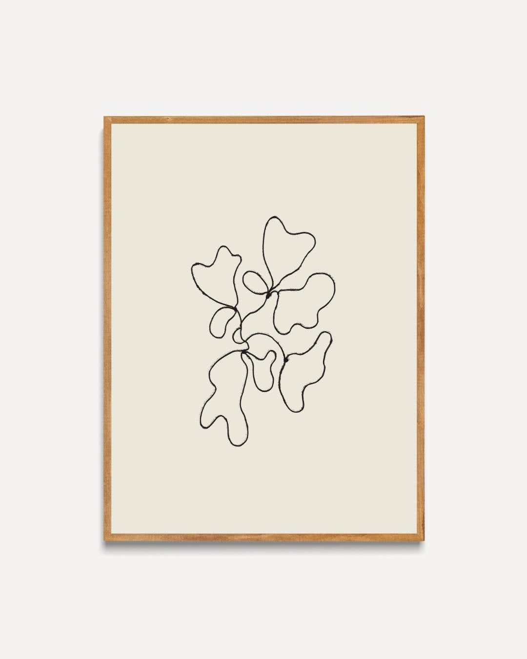 Abstract botanisch lijnenspel Poster