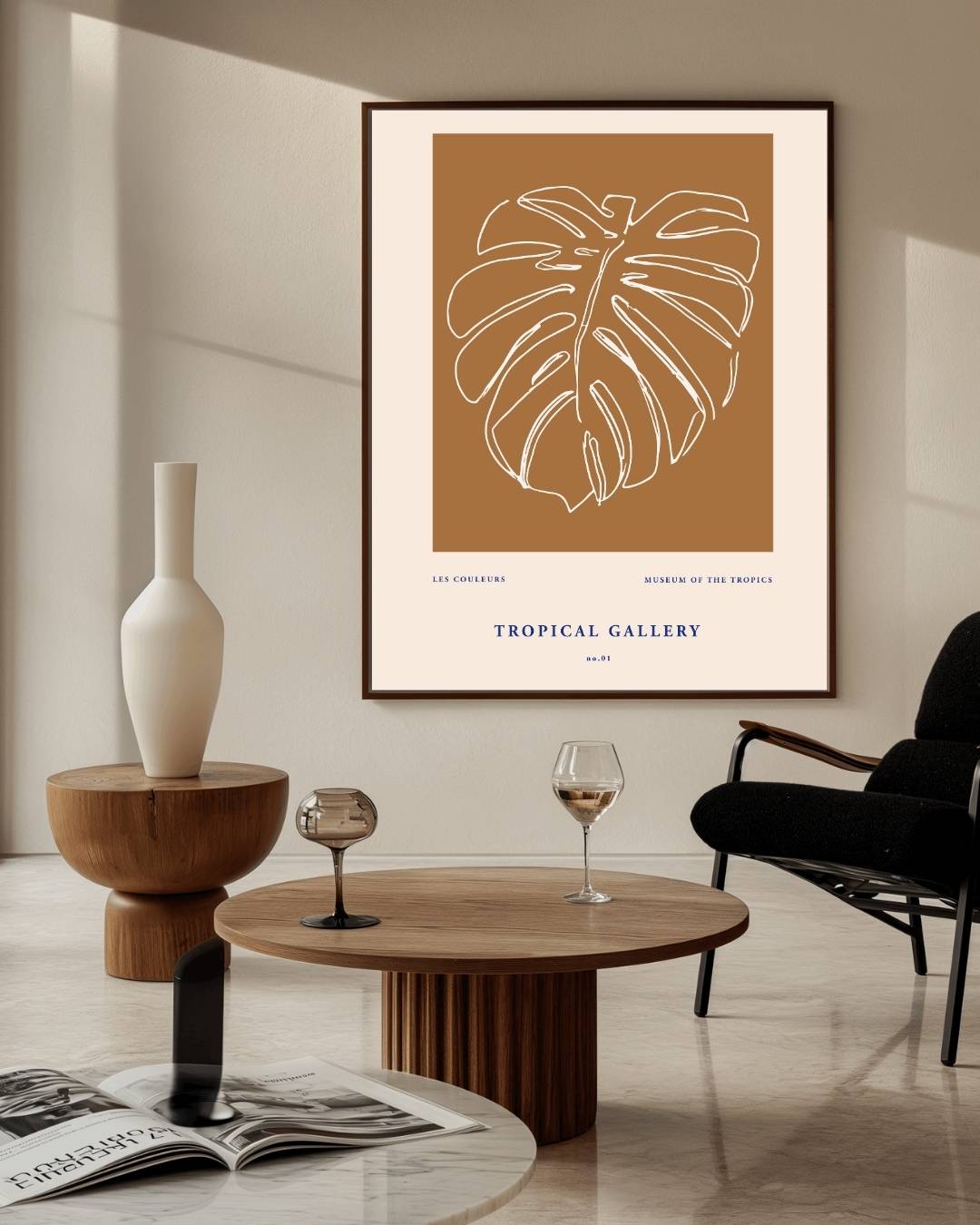 Minimalistisch monstera blad Poster