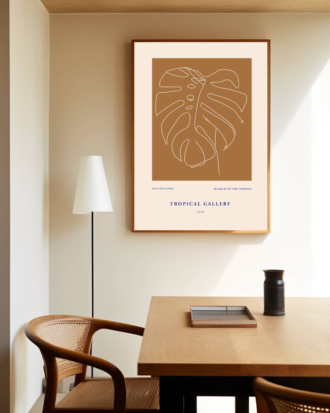 Abstracte monstera bladeren Poster