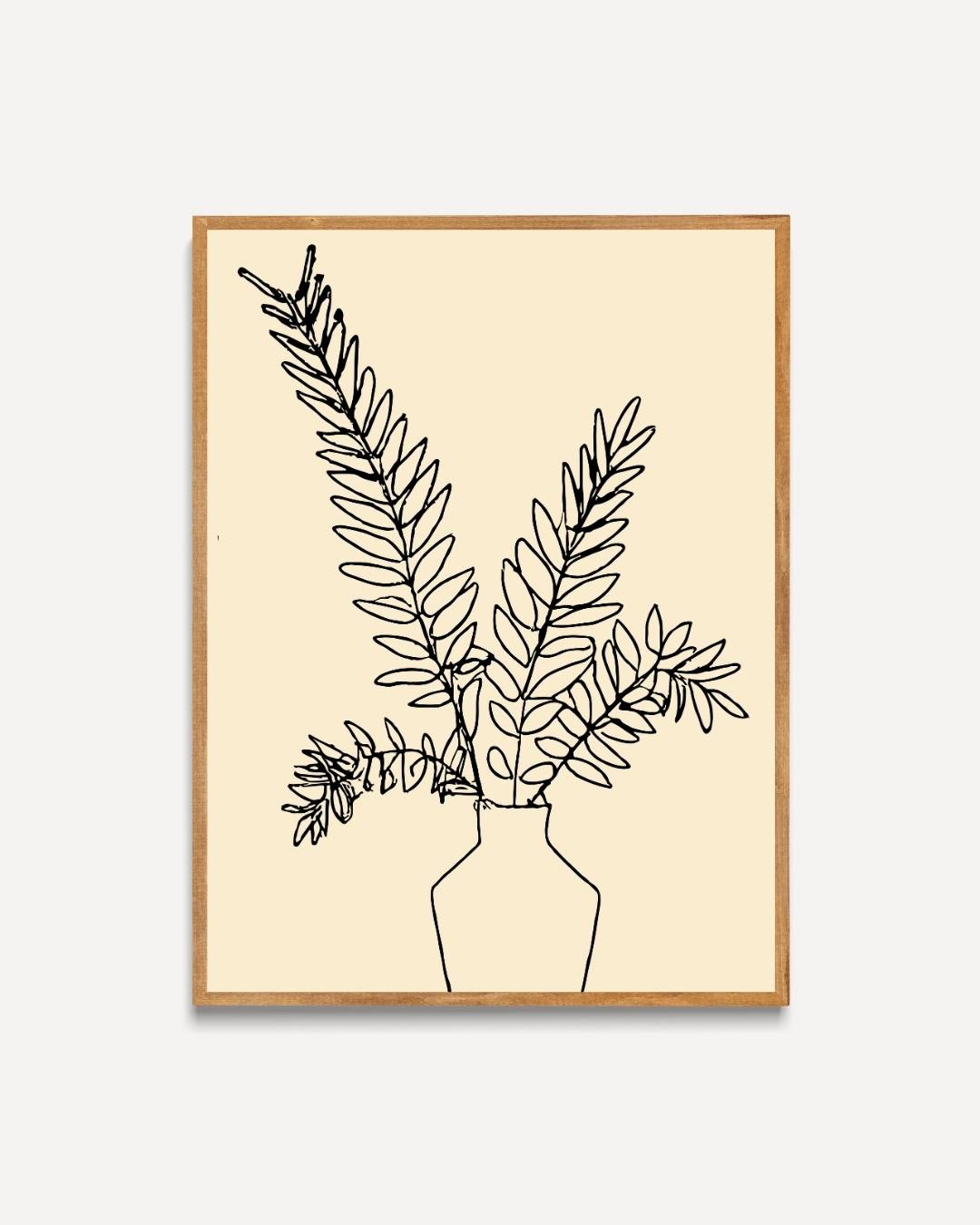 Botanische vaas lijntekening Poster