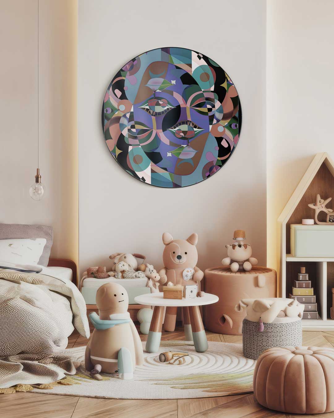 Abstracte kunst muurcirkel