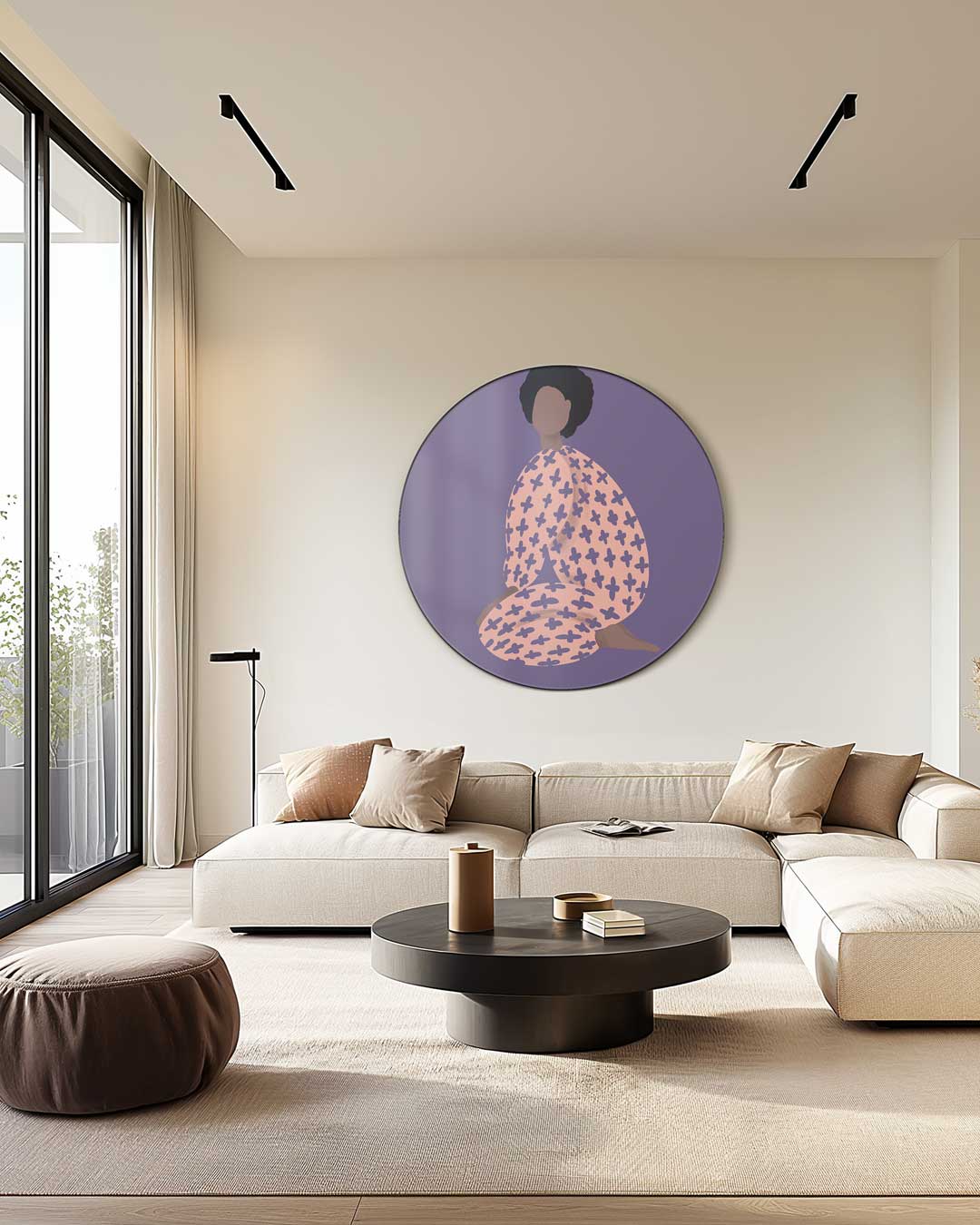 Stijlvolle Muurcirkel met Abstracte Kunst-WallArtistic