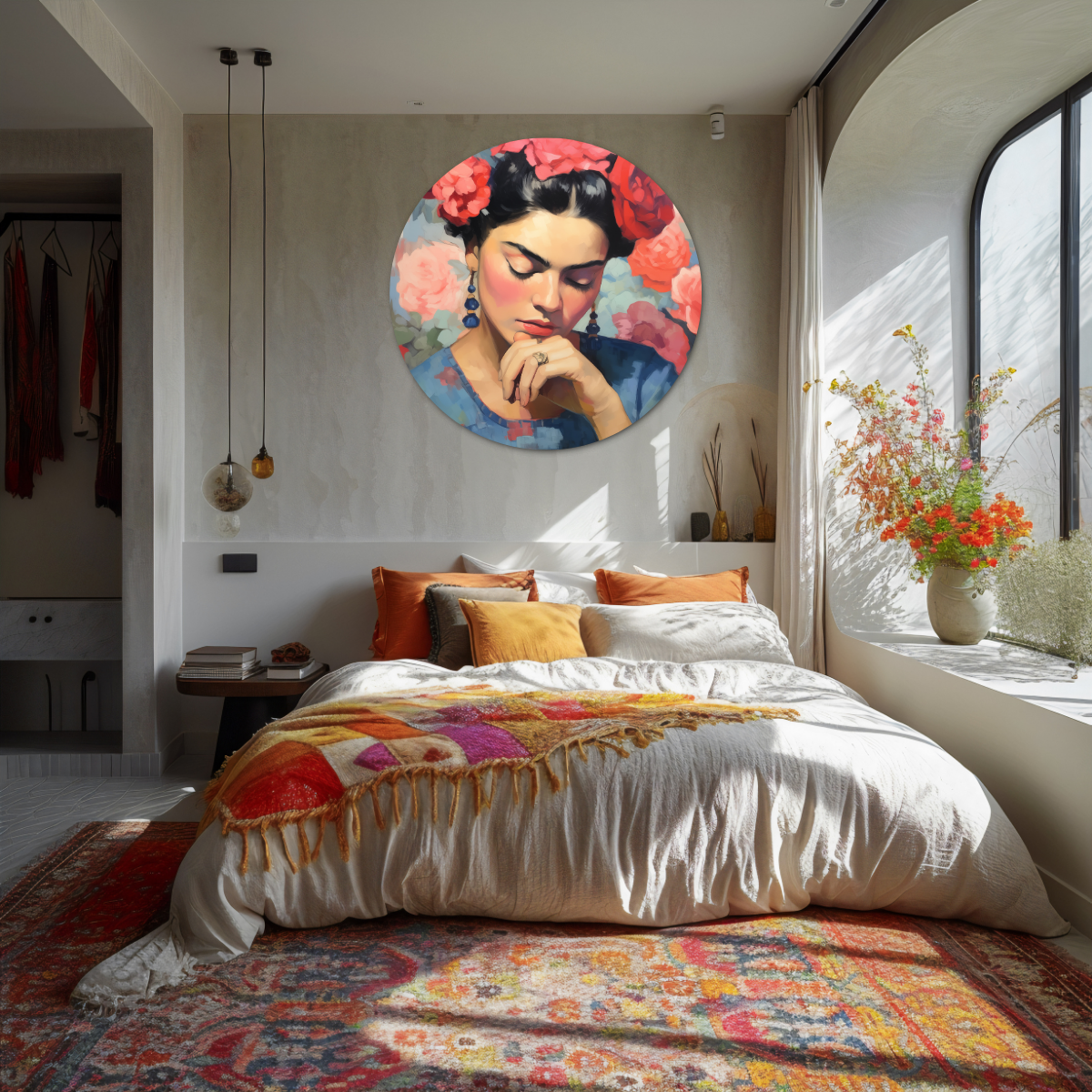 Dreamy Floral Splendor - Artistic Wall Circle