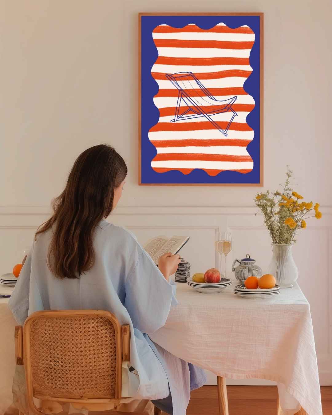 Beach Chair Stripes Poster