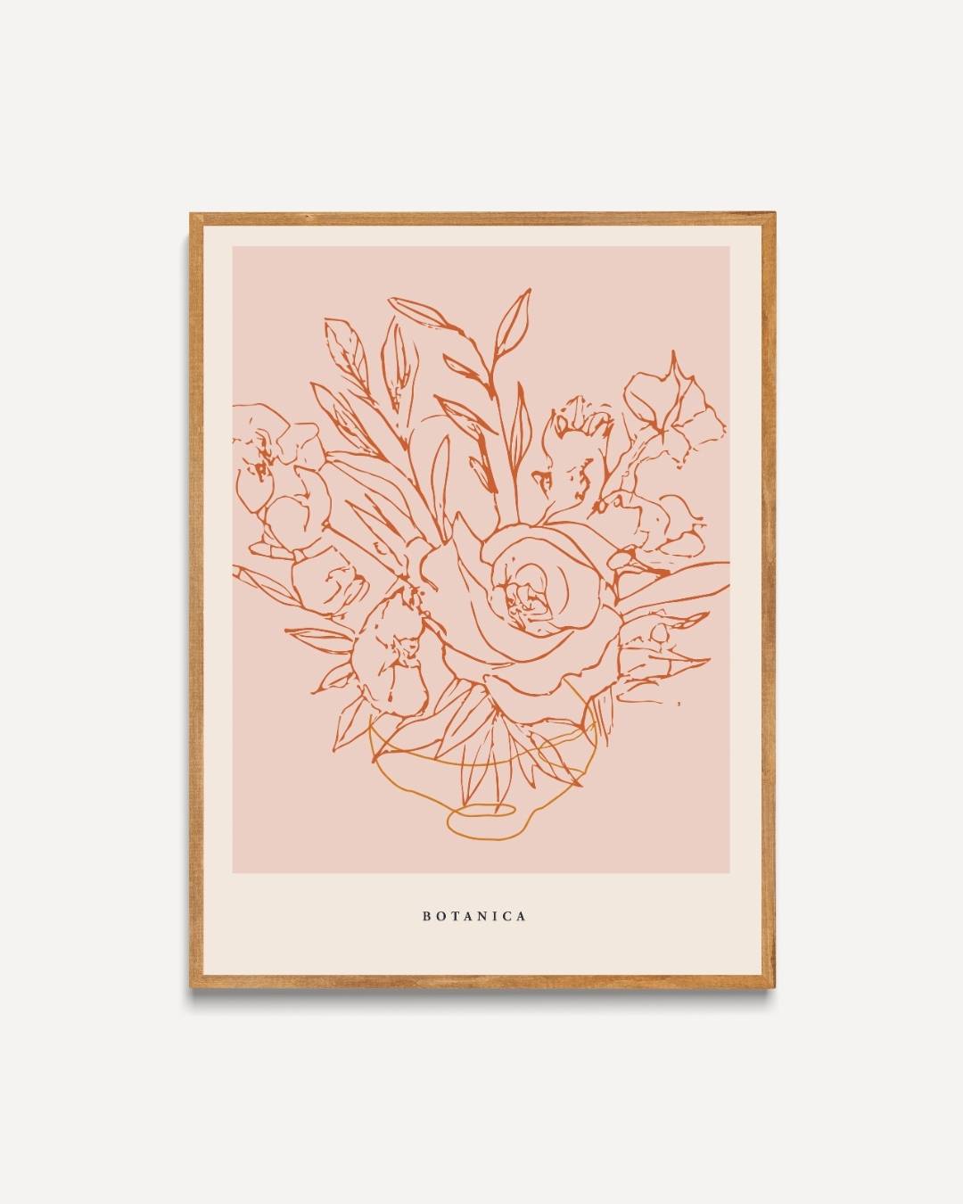 Subtiele bloemen schets Poster