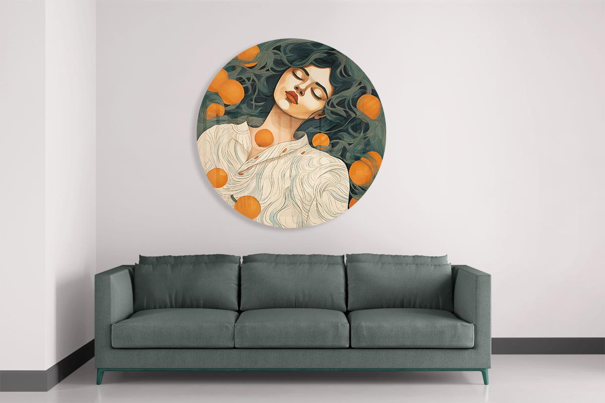 Dromerige Oranjecirkel Muurcirkel-WallArtistic