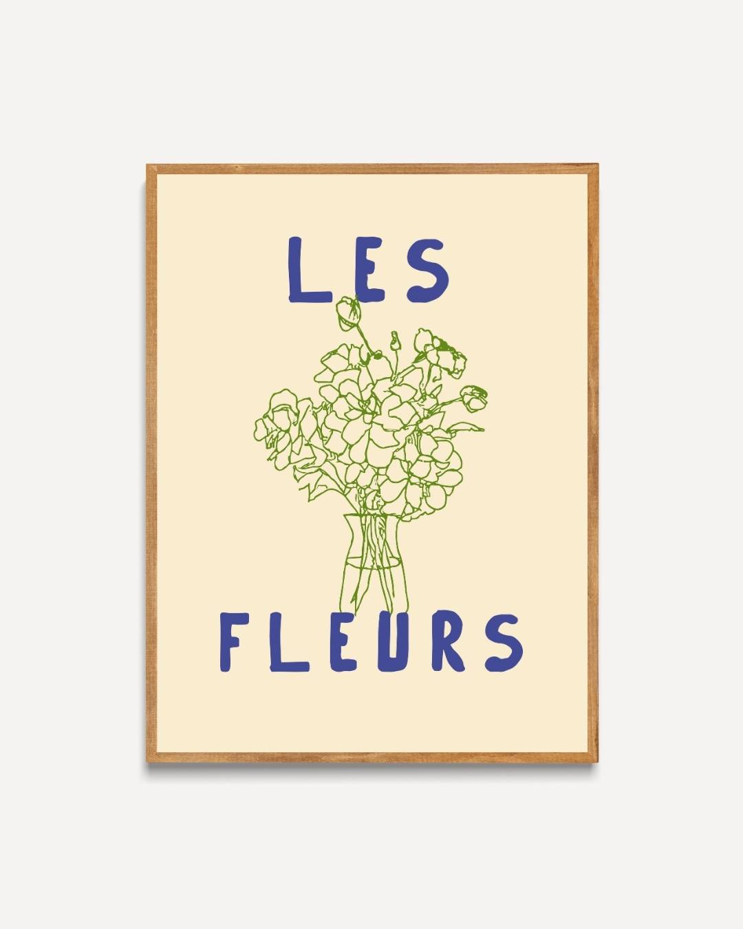 Groene Les fleurs Poster