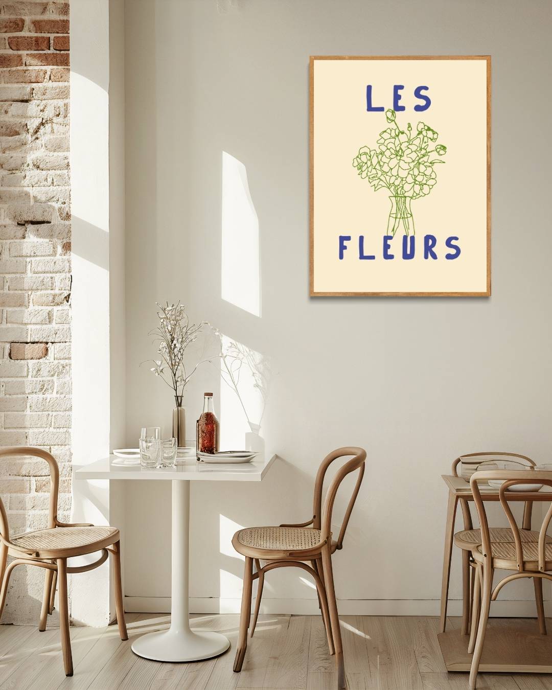 Groene Les fleurs Poster