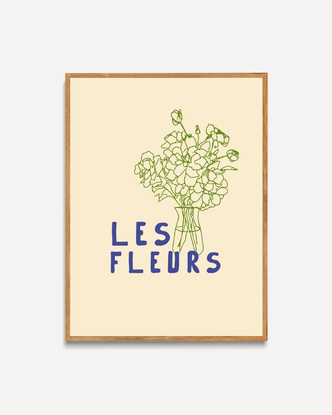 Les fleurs lijntekening Poster