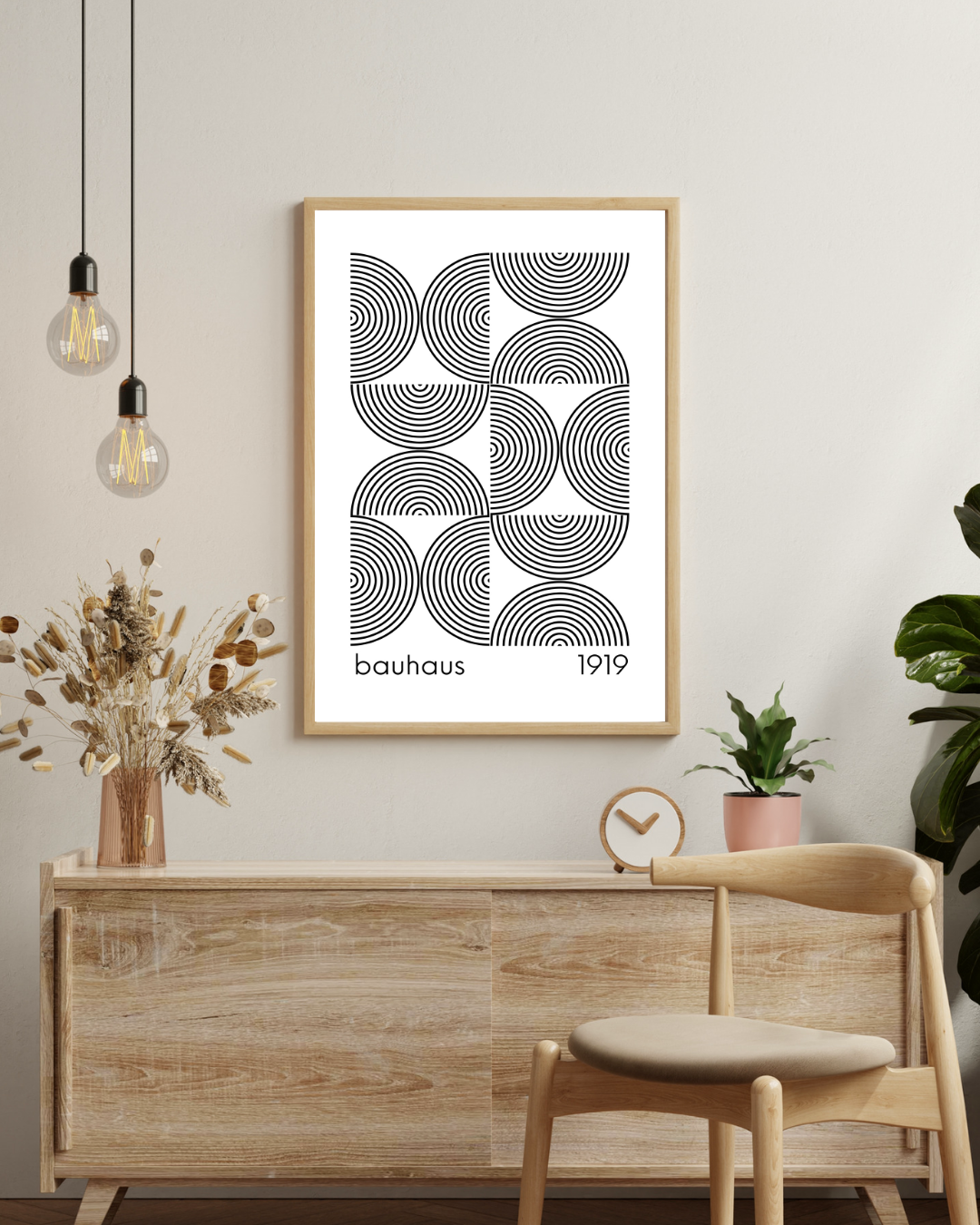 Bauhaus abstract wit Poster