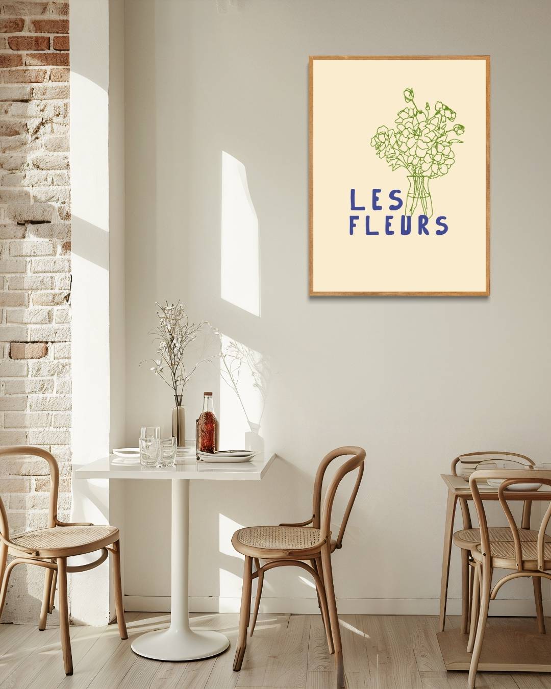 Les fleurs lijntekening Poster