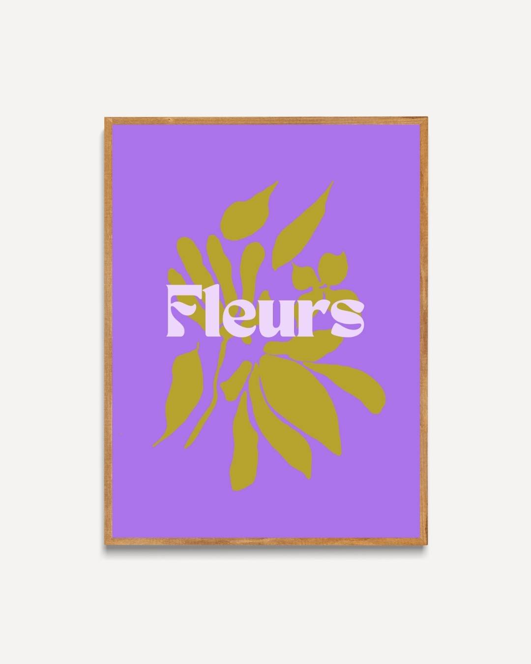 Fleurs gele abstracte bloemensilhouet Poster