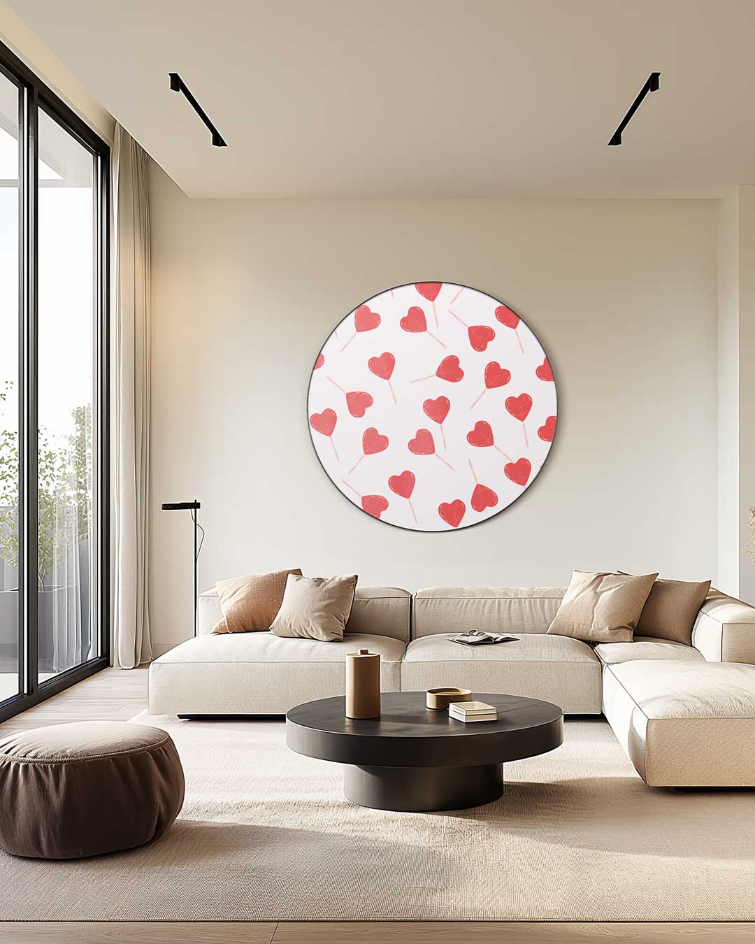 Liefdevolle Hartjes Muurcirkel-WallArtistic