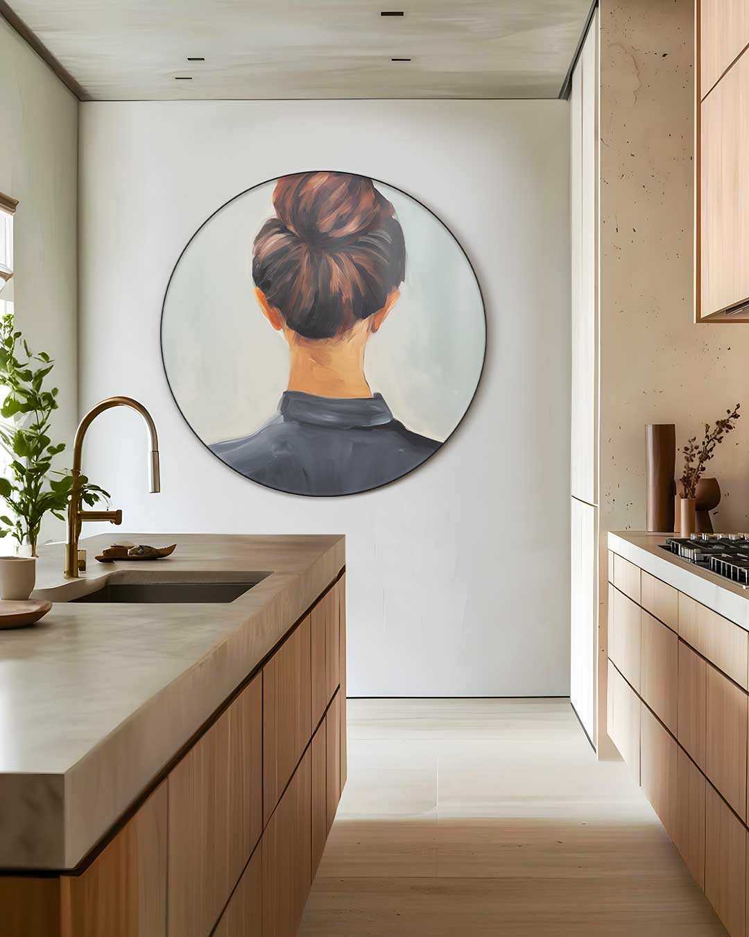 Elegant Haar in Strakke Knot Muurcirkel