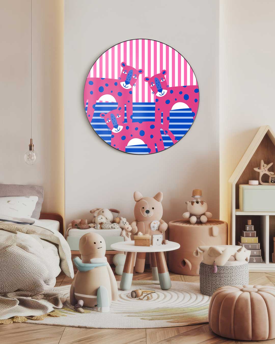 Vrolijke Luipaarden Muurcirkel-WallArtistic
