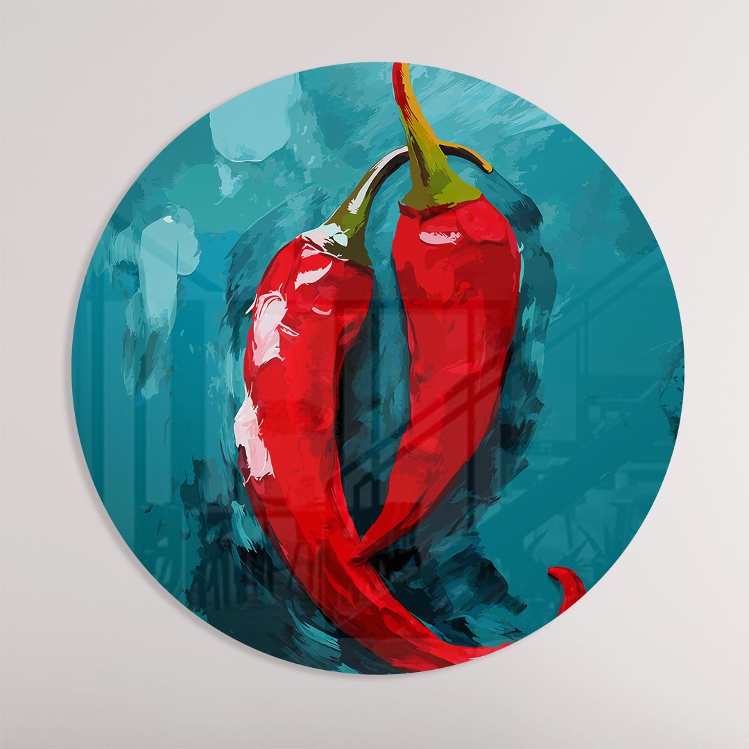 Pittige Chili Muurcirkel-WallArtistic