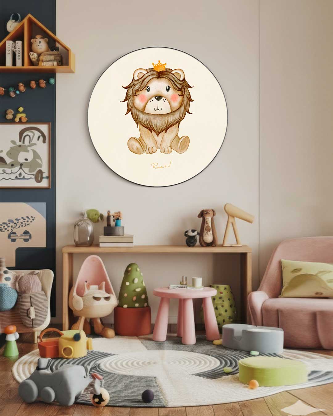 Schattige Leeuwenmuurcirkel-WallArtistic