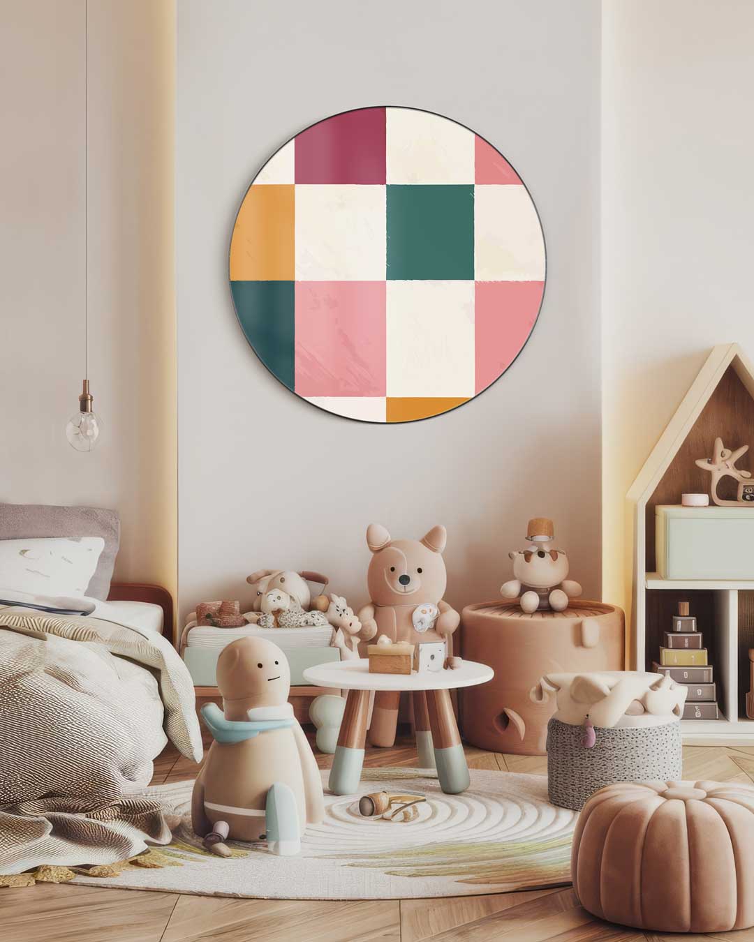 Kleurrijke Patchwork Muurcirkel-WallArtistic