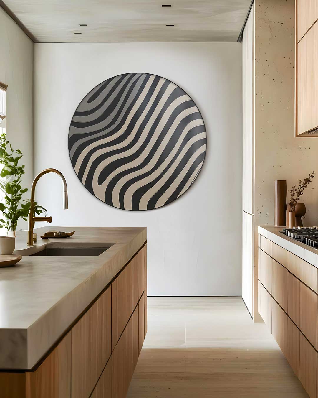 Golvende Zebra Muurcirkel-WallArtistic