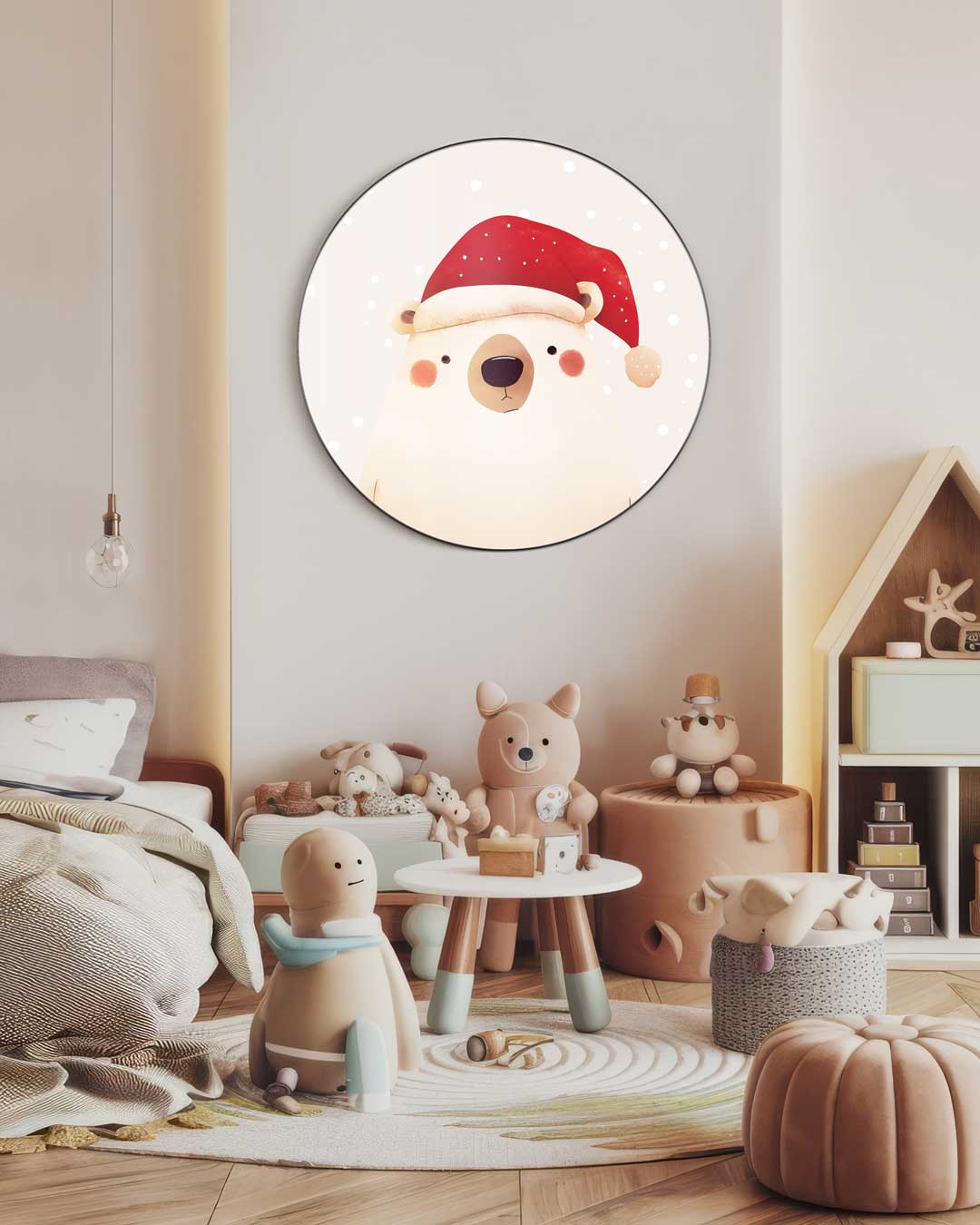 Kerstbeer Muurcirkel-WallArtistic