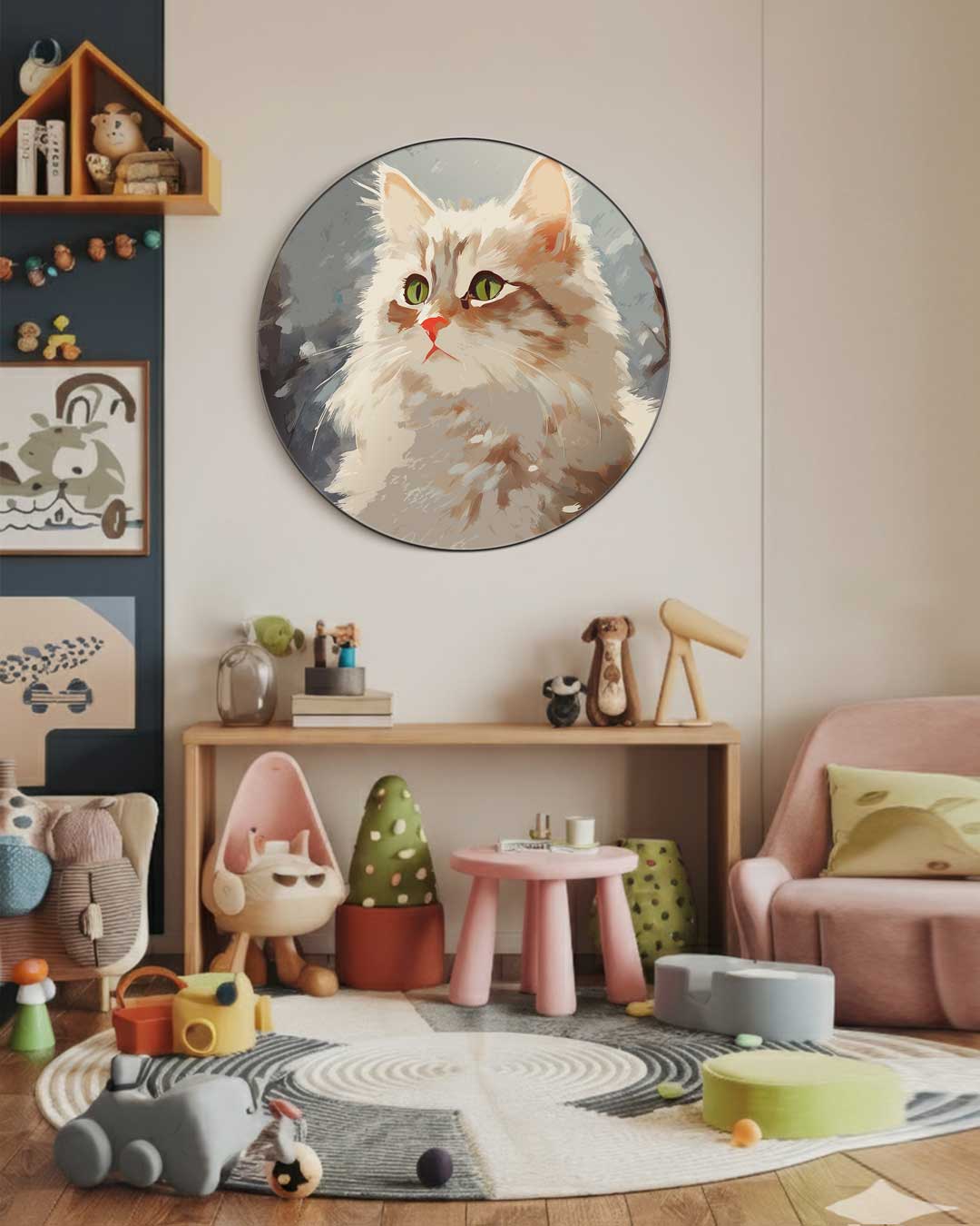 Winterse Kat Muurcirkel