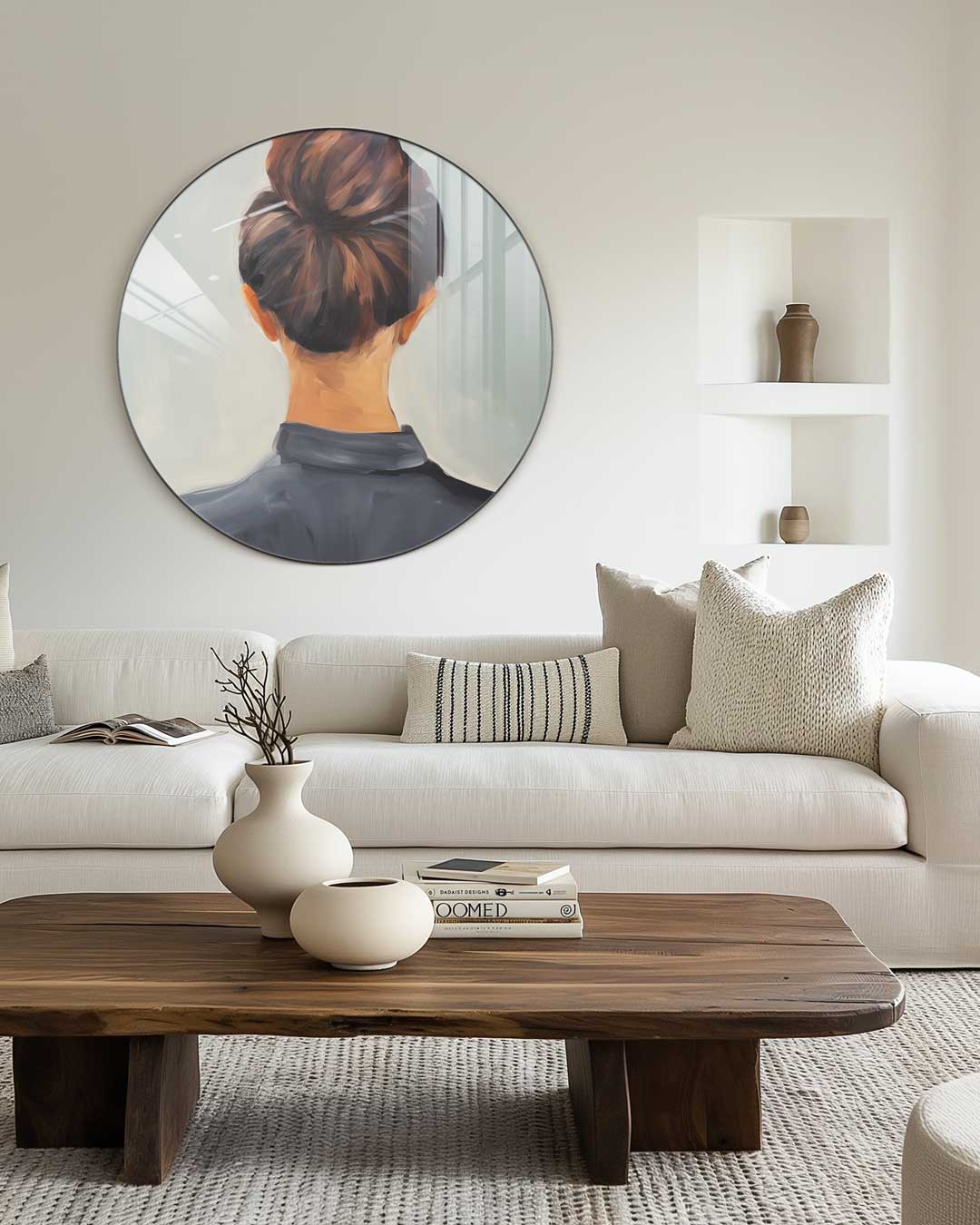 Elegant Haar in Strakke Knot Muurcirkel