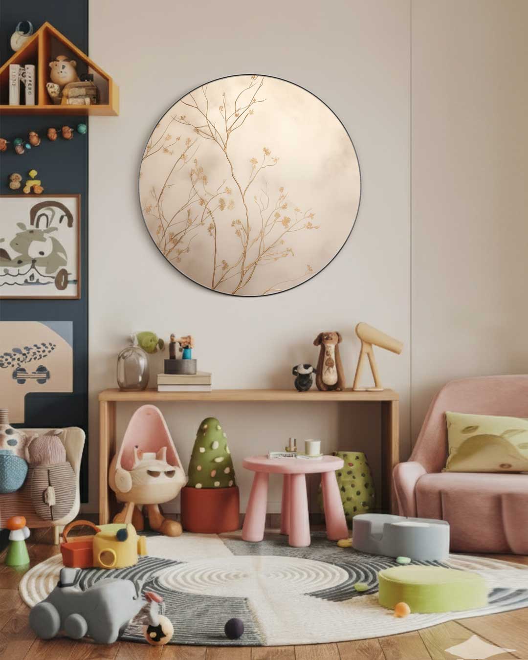 Elegante Flora Woonkamerdecoratie Muurcirkel-WallArtistic