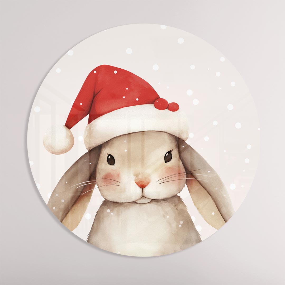 Kerstkonijn Muurcirkel-WallArtistic