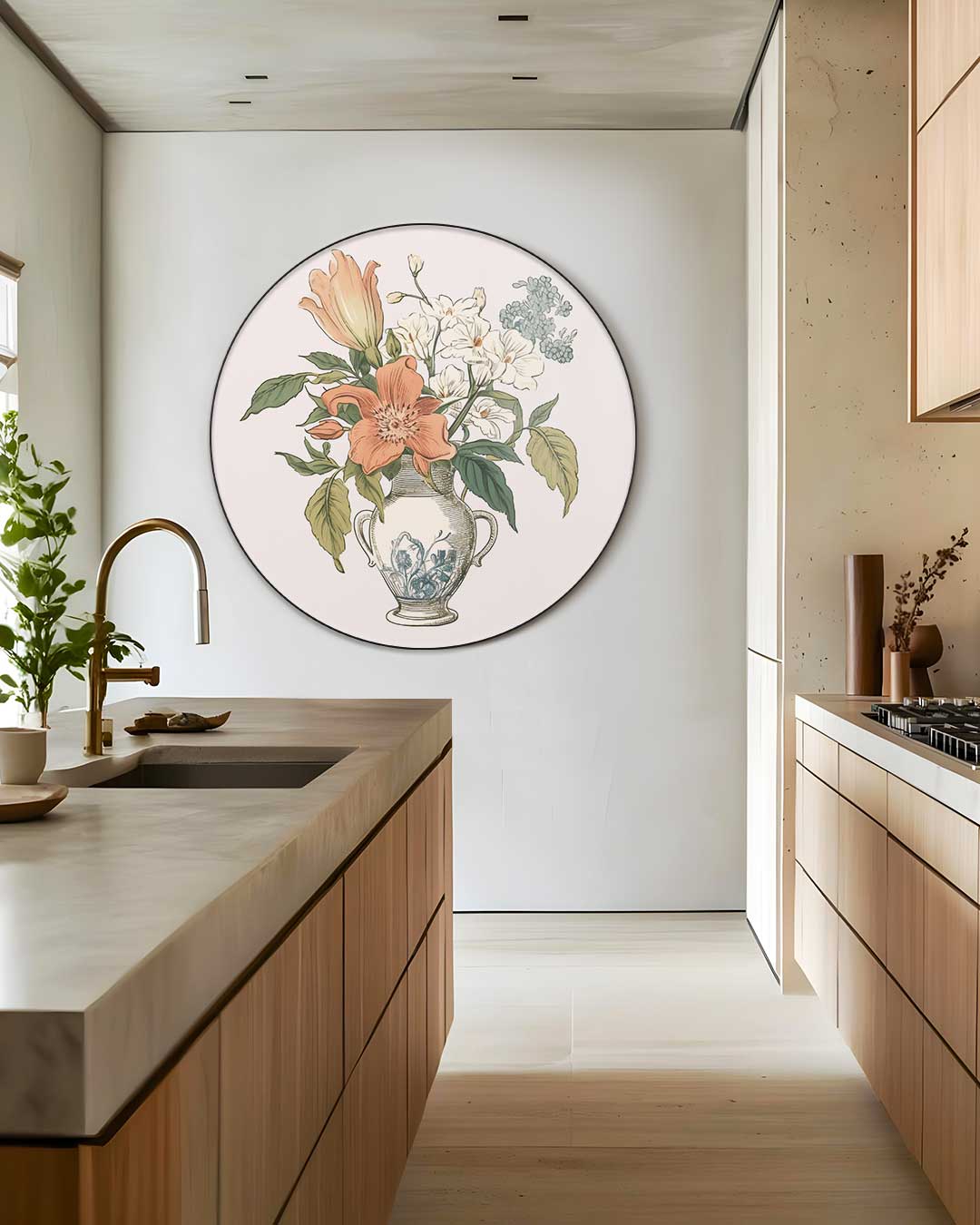 Elegante Bloemenvase Muurcirkel