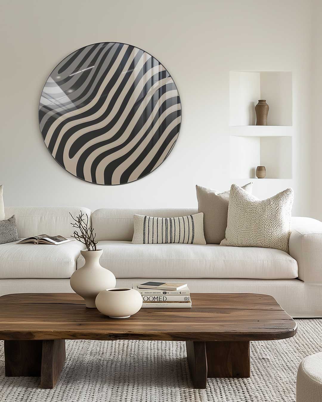 Golvende Zebra Muurcirkel-WallArtistic