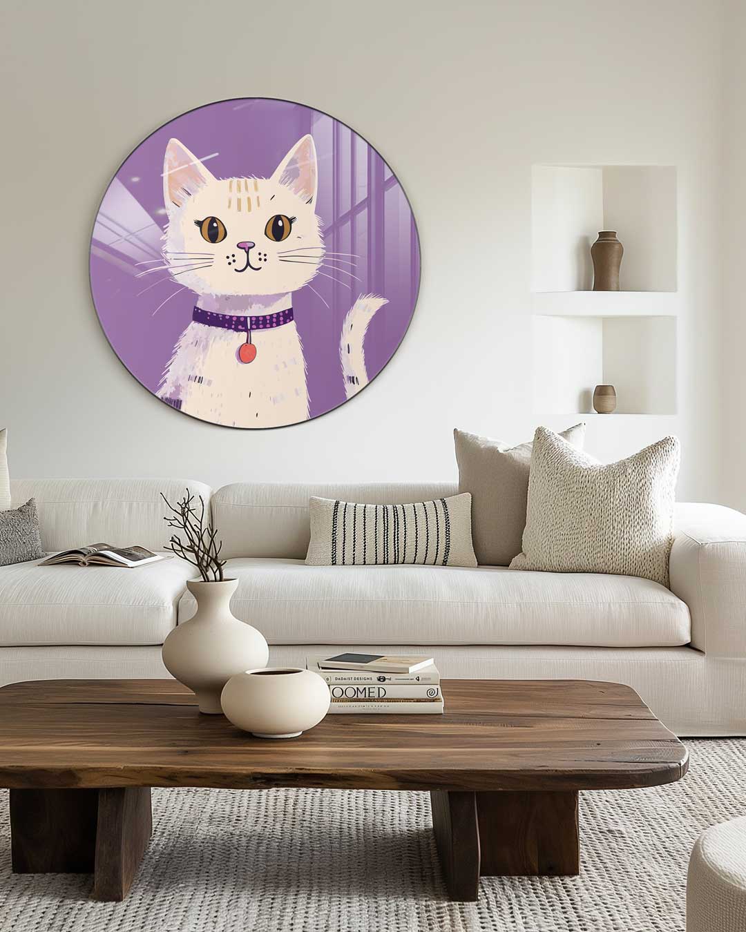 Schattige Kat Muurcirkel-WallArtistic