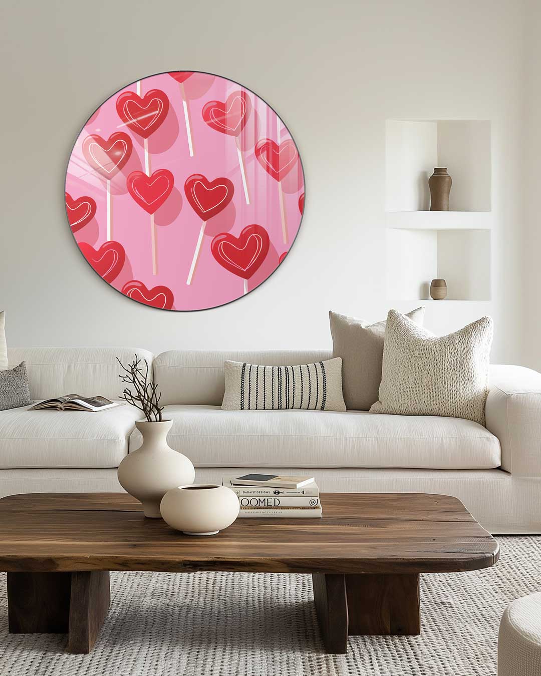 Liefdevolle Hartjes Muurcirkel-WallArtistic
