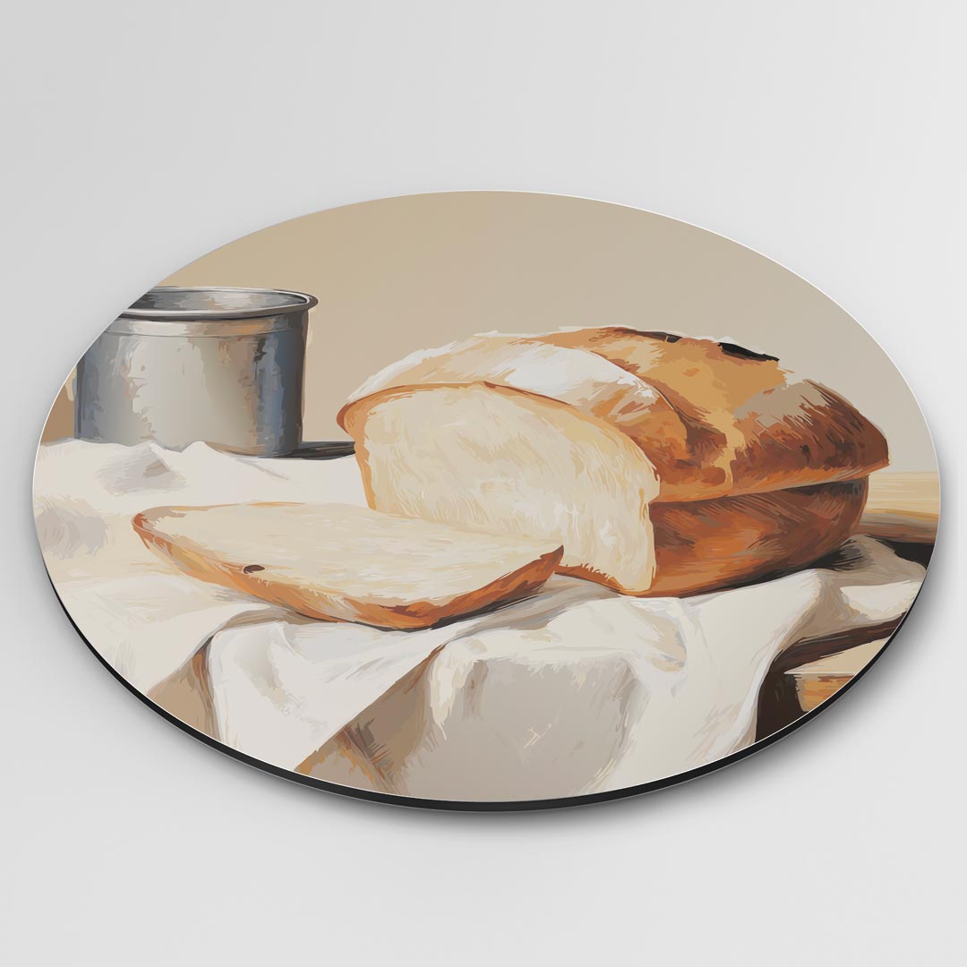 Sfeervolle Brood Stilleven Muurcirkel-WallArtistic