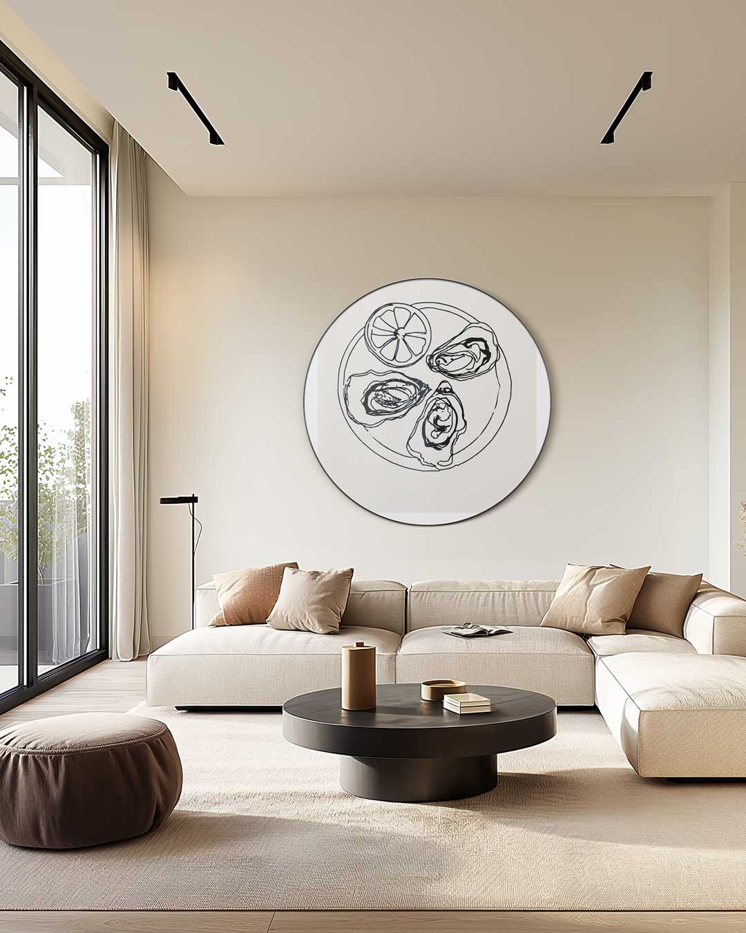 Oester Illustratie Muurcirkel-WallArtistic