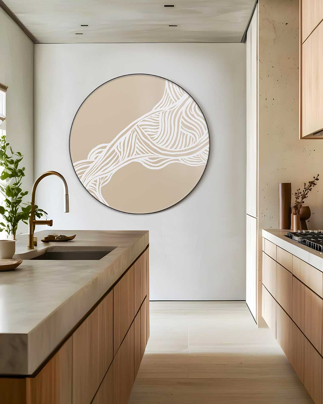 Moderne Beige Muurcirkel