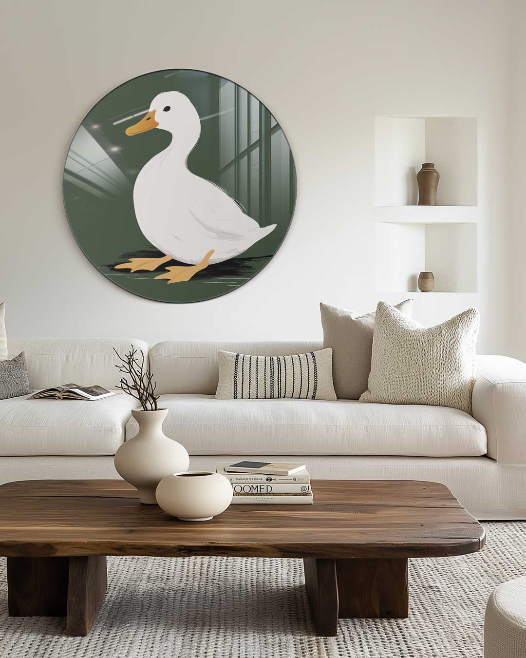 Schattige Eend Muurcirkel-WallArtistic