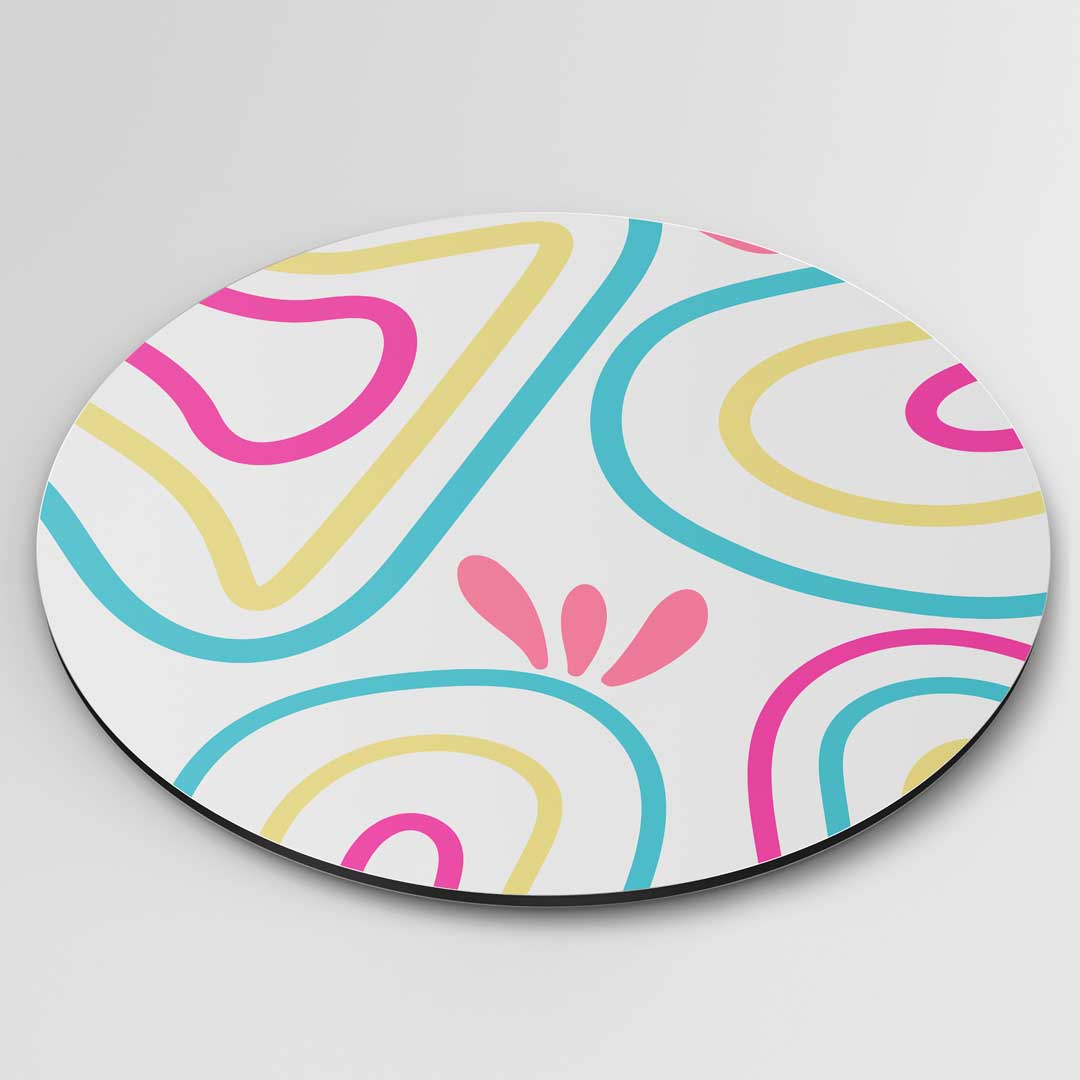 Vrolijke Pastel Kleuren Muurcirkel