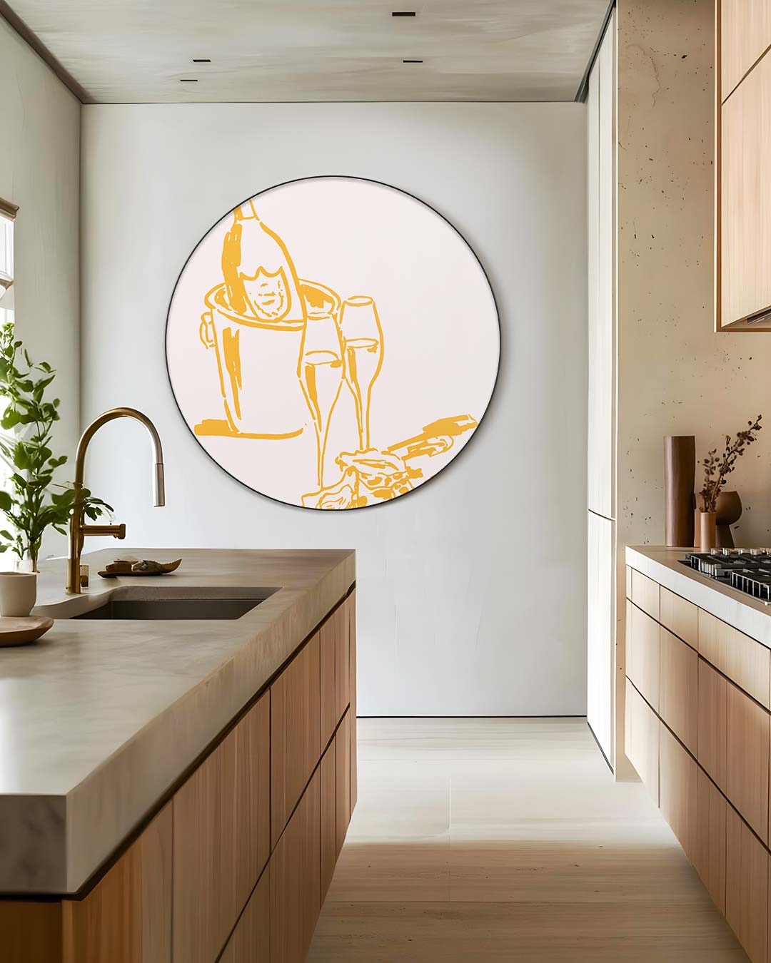 Champagne Chic Muurcirkel-WallArtistic