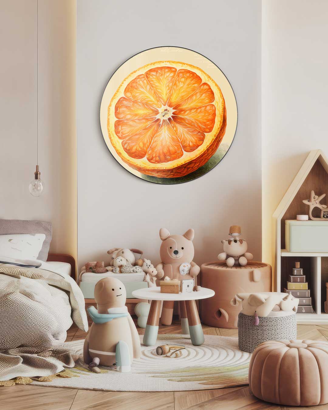 Sinaasappel Muurcirkel-WallArtistic