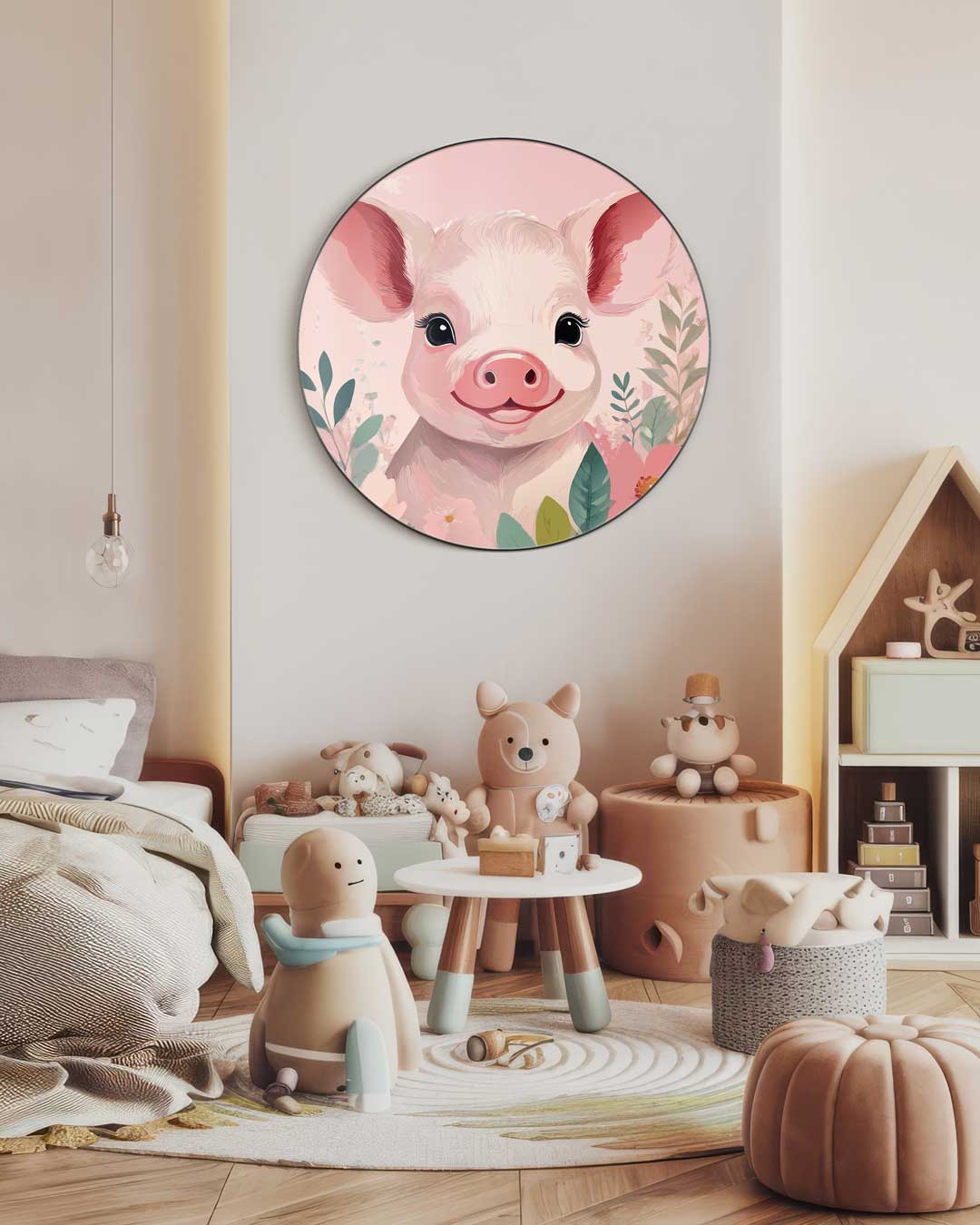 Vrolijke Varkens Muurcirkel-WallArtistic