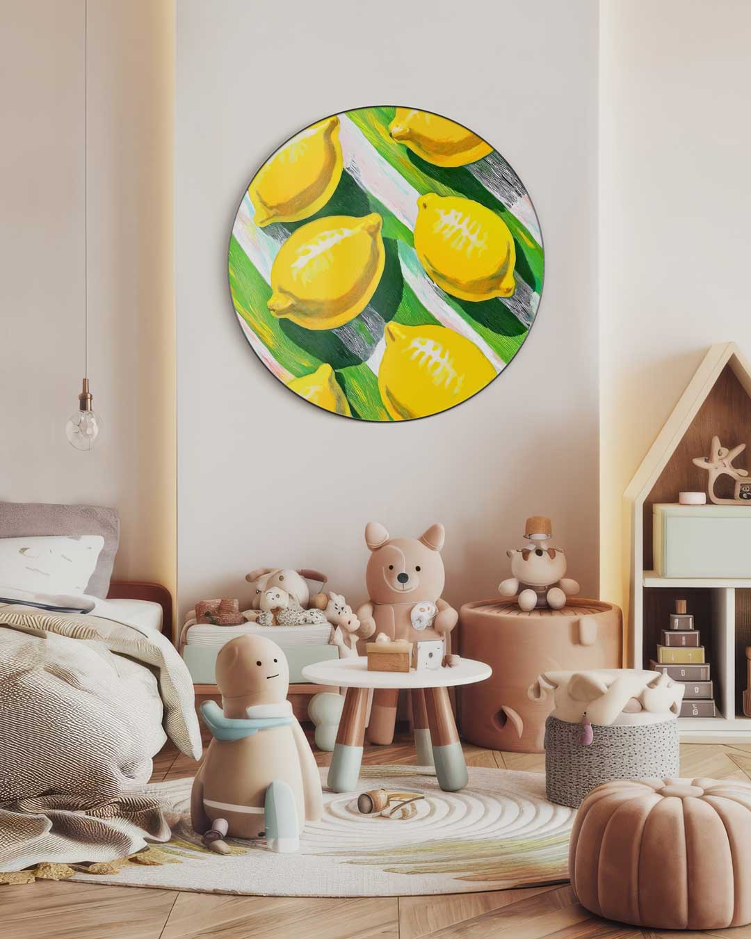 Vrolijke Citroenen Muurcirkel-WallArtistic